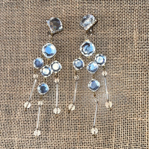 Long Chandelier Clip on Earrings - Picture 7 of 12